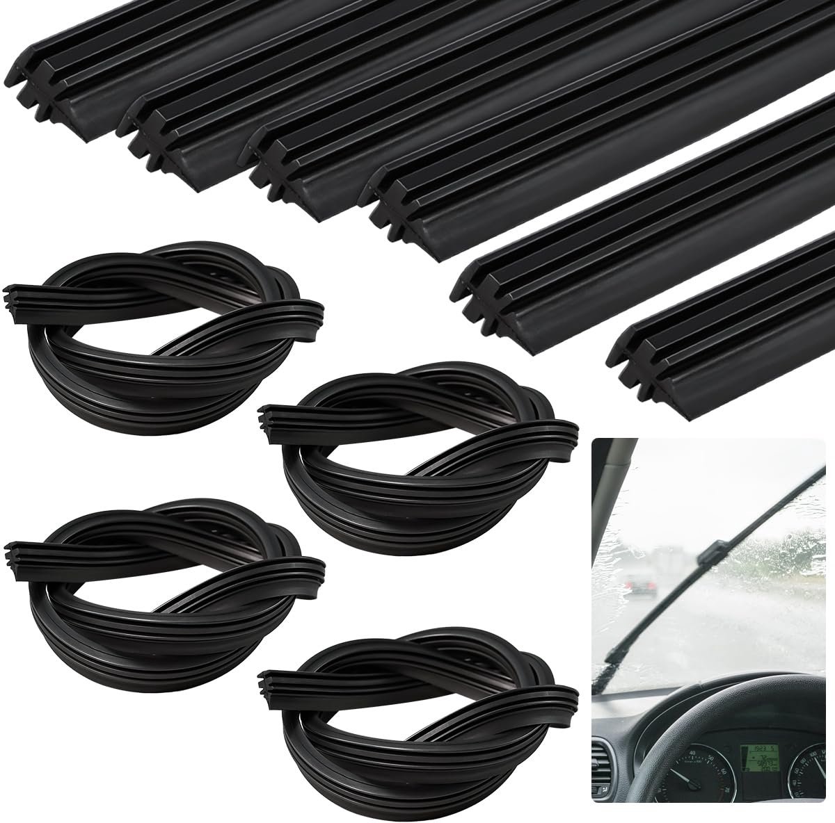 VGECEE 10 stuks ruitenwisserrubber, 800 mm, wisserrubber, per meter, reserverubber, ruitenwisserrubber, vervanging - ShopVlot