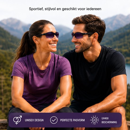 Outdoor zonnebril DUO SET (2ST) Dulaidu (Paars) eigentijds design voor hardlopen - wielrennen - fietsen - wandelen - vissen van OutDoor — afbeelding 3