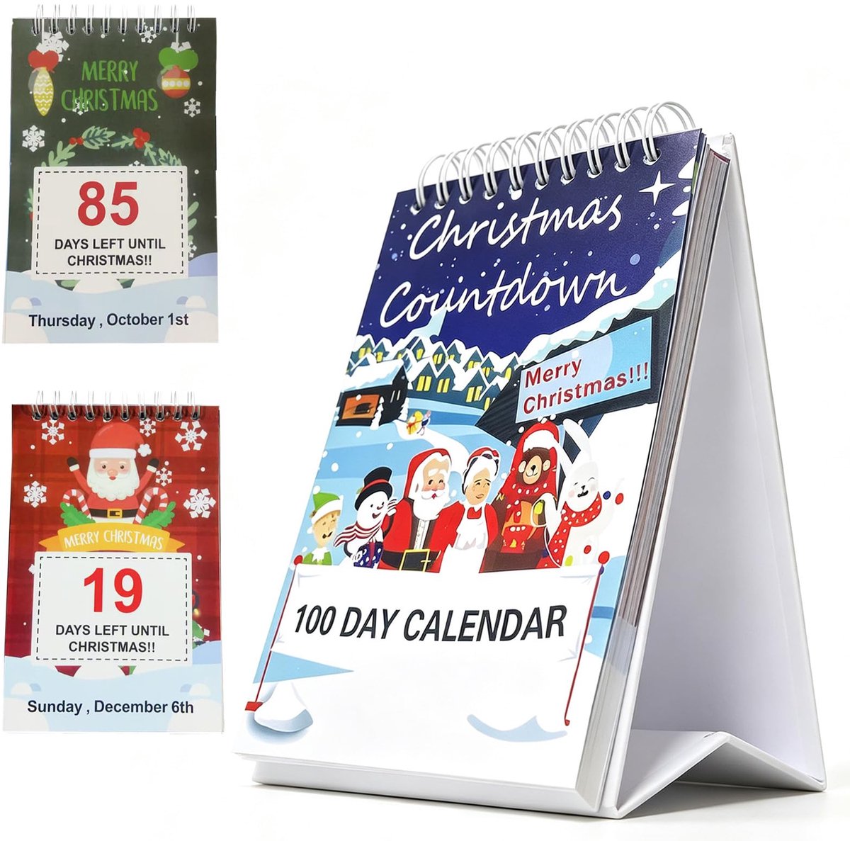 100-daagse aftelkalender voor Kerstmis 2026 met weekdatums, 2026 kerstadventskalender voor 100 dagen, aftellen tot - ShopVlot