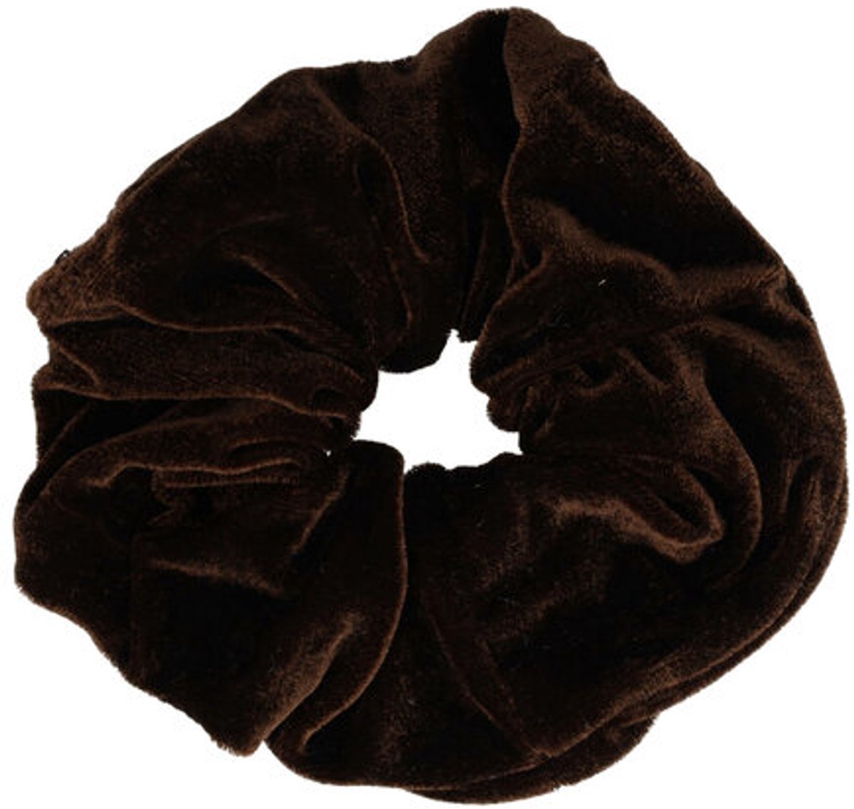 Haarsoires Haarelastiek Scrunchie – Basic – Velvet Stof – Donkerbruin - Haarkrinkel - Haar Elastiek met Stof - Zacht & Haarvriendelijk