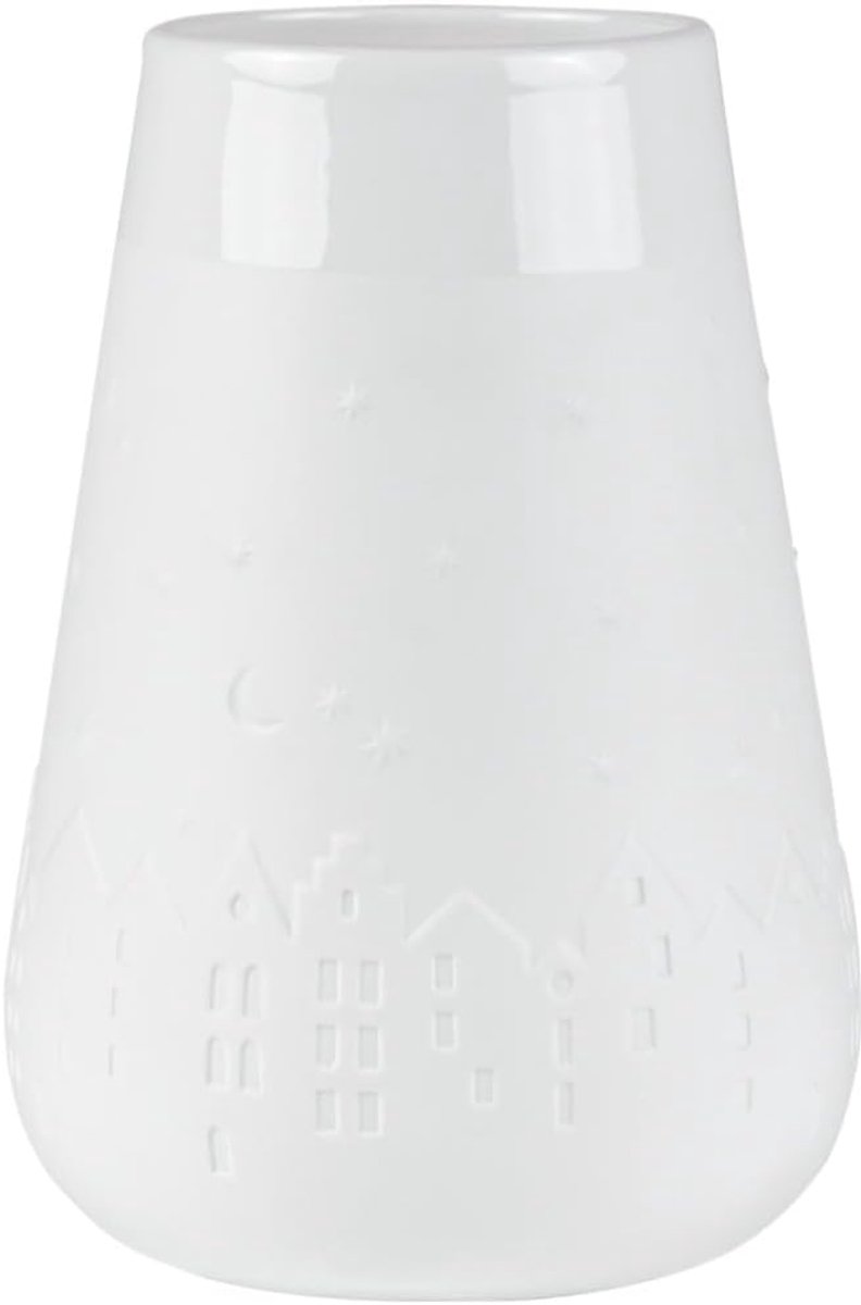 Poetry Vase Winter City D.14cm, H.20cm, white - ShopVlot