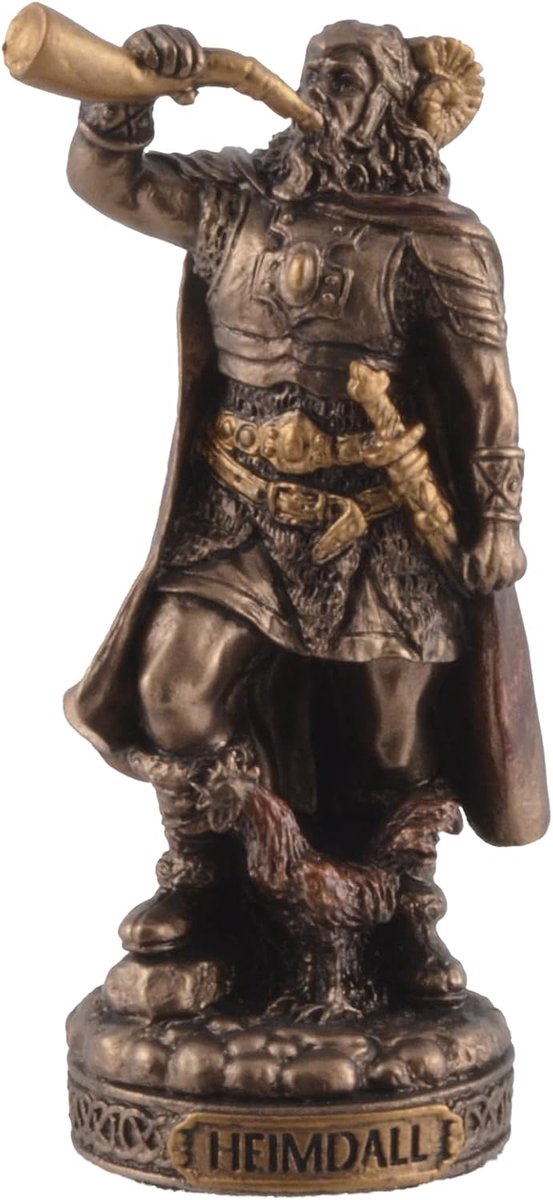 708-77456 Heimdall, German god, guardian of the rainbow bridge (bifroost) miniature, of artificial stone, hand-painted - ShopVlot