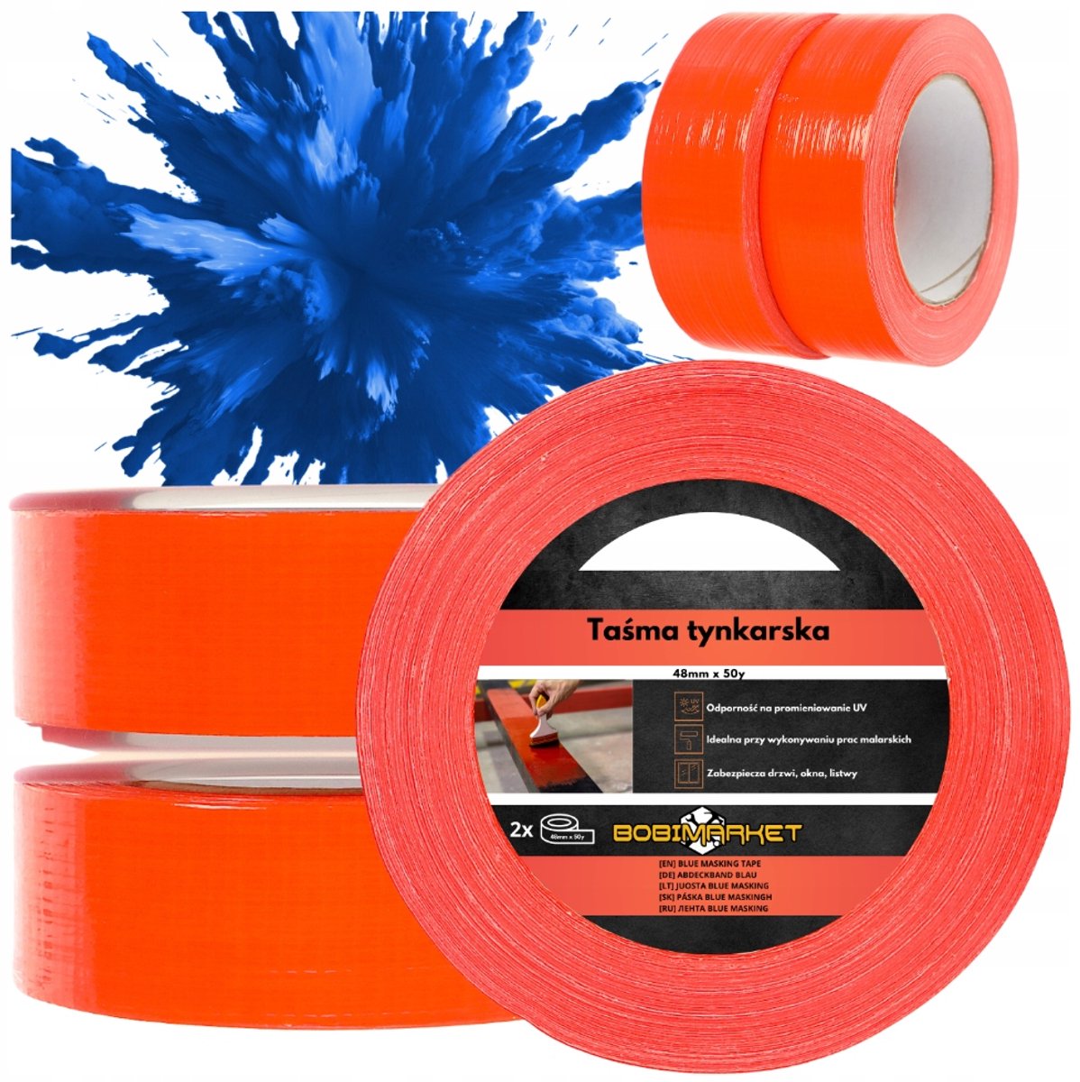 2x Oranje Tesa Tynkarska Tape 48mm x 50y - Bouw & Gevel