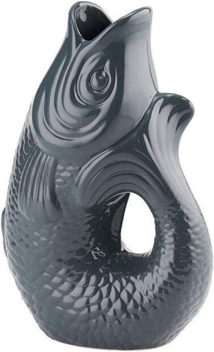 Giftcompany - Vase, carafe - Monsieur Carafon - fish - earthenware - color: grey - (WxDxH): 21 x 12 x 31 cm - size L - ShopVlot