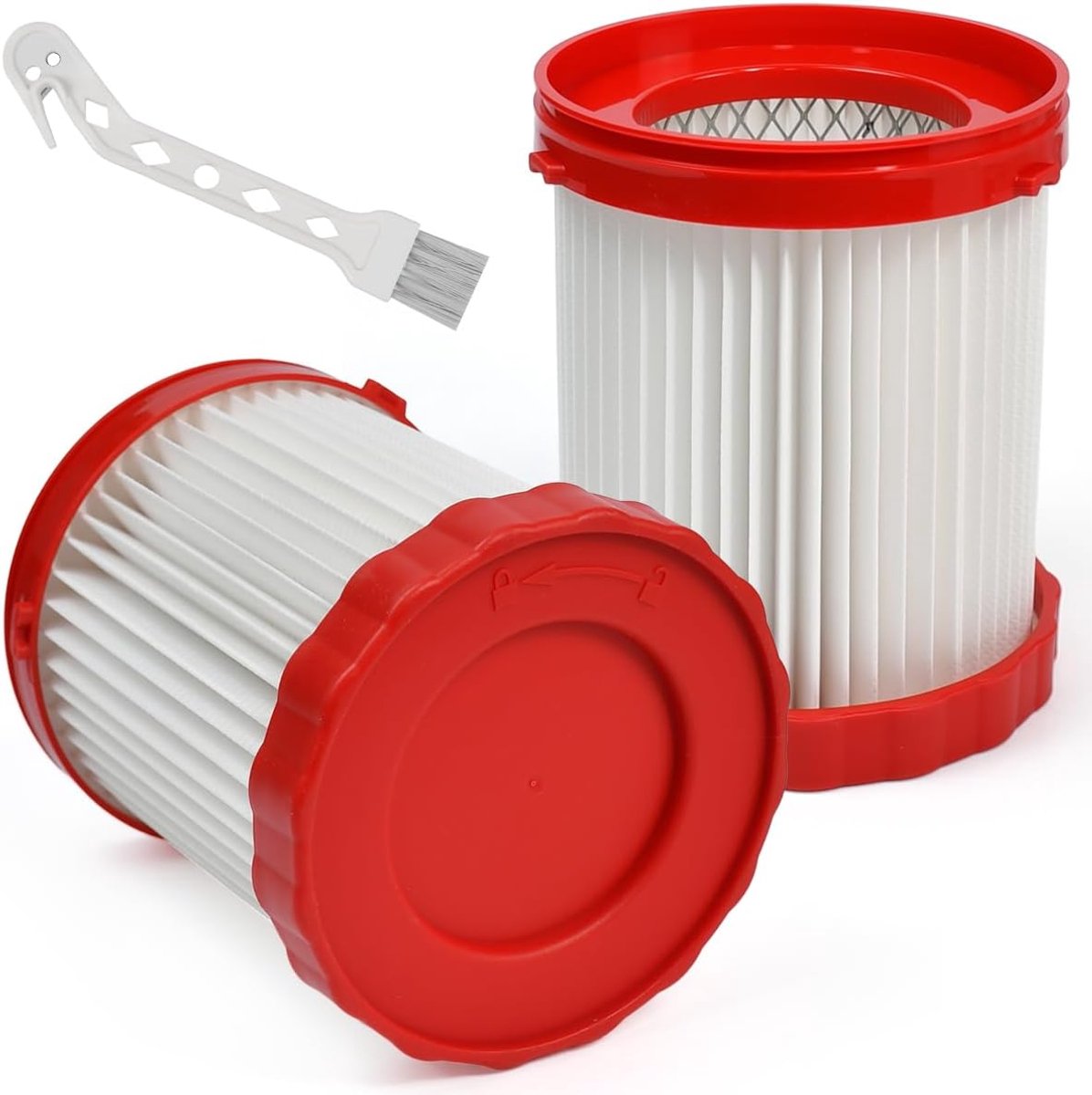 2 rot-weiße Staubsaugerfilter - ShopVlot