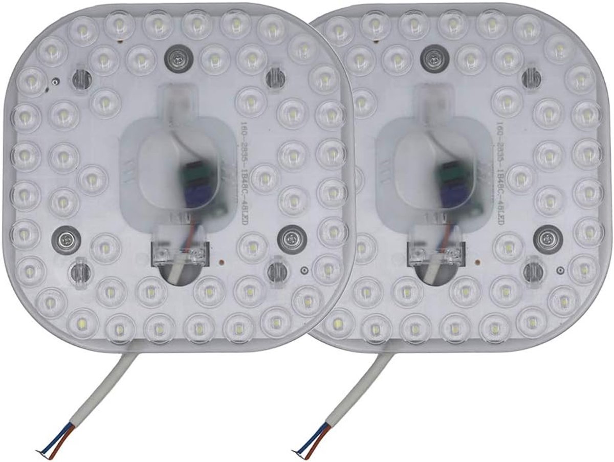 LED Module with Magnets, Ceiling Light Mounting Kit, Neon Round, Dimensions 158 mm × 158 mm, 24 W, 6500 K, Cold White - ShopVlot