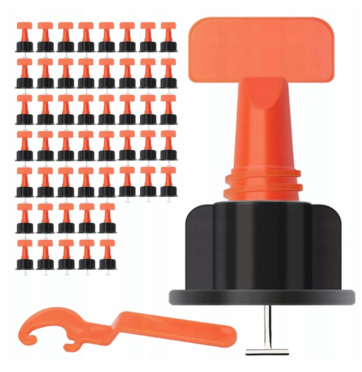 50x Tegel Levelling Systeem: Clips, Klinkers & Sleutel