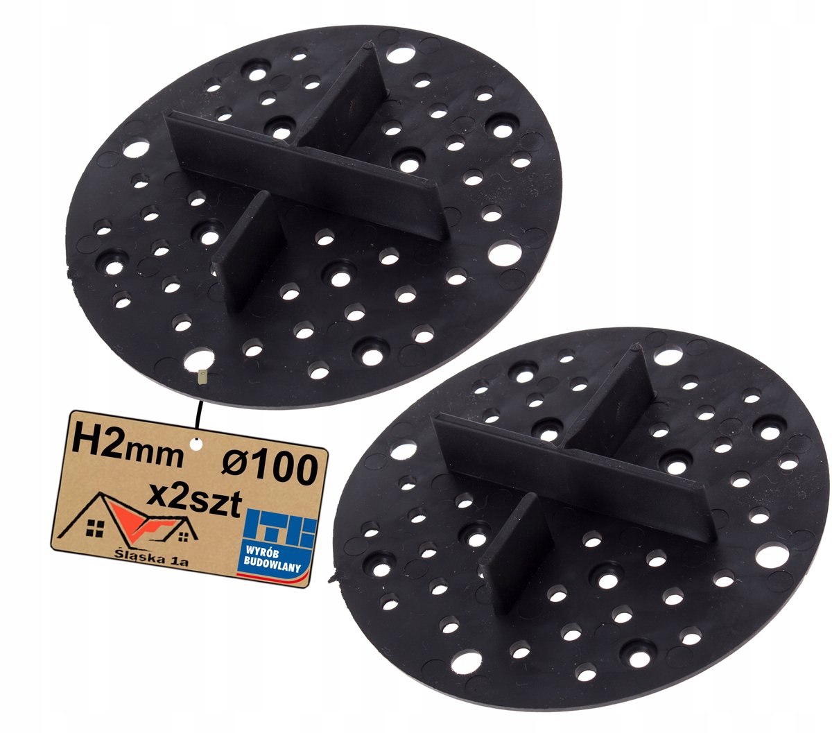 Merkloze Terras Tegeldragers 2mm Hoogte, 100mm Diameter, 3mm Voeg