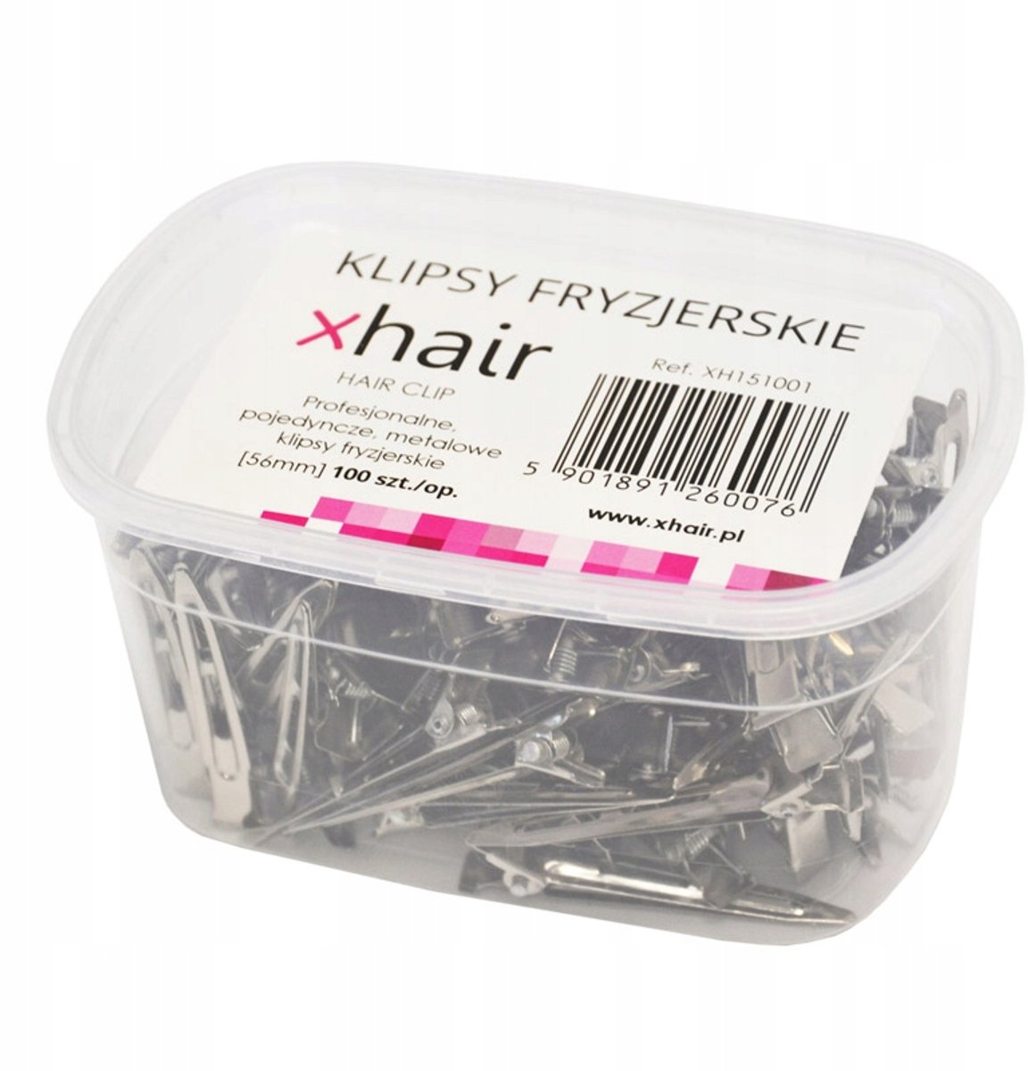 100x Metalen Haarclips 6cm - Professionele Kappersklemmen