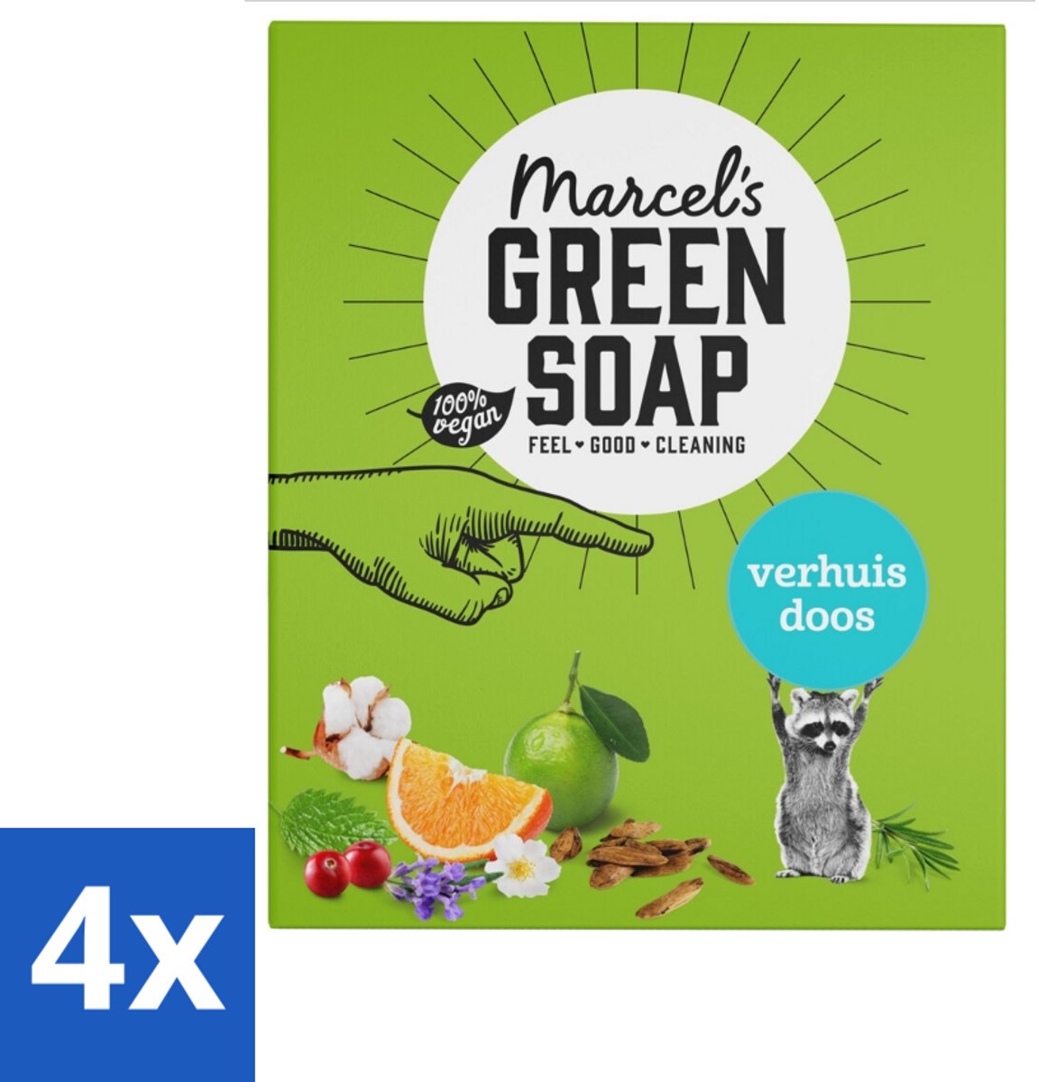 4 x Marcel's Green Soap - Verhuisdoos - Duurzaam Schoonmaken - Natuurlijke verzorging - 8 Zeepjes - Duurzame Schoonmaak - Ecologische Schoonmaak - Natuurlijke Schoonmaakmiddelen - Verhuisdozen - Verhuis Schoonmaak