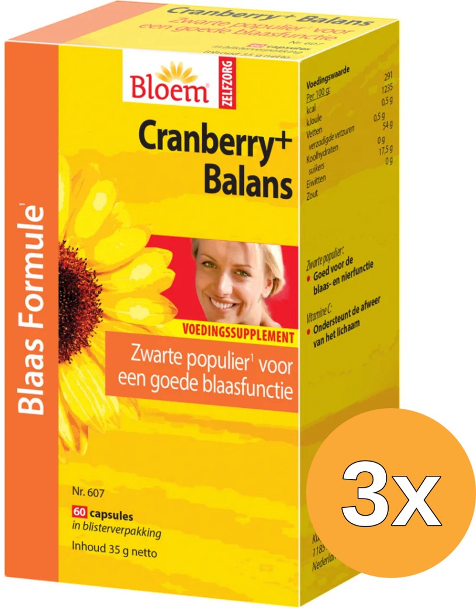 3x Bloem Cranberry+ Balans (60 capsules)
