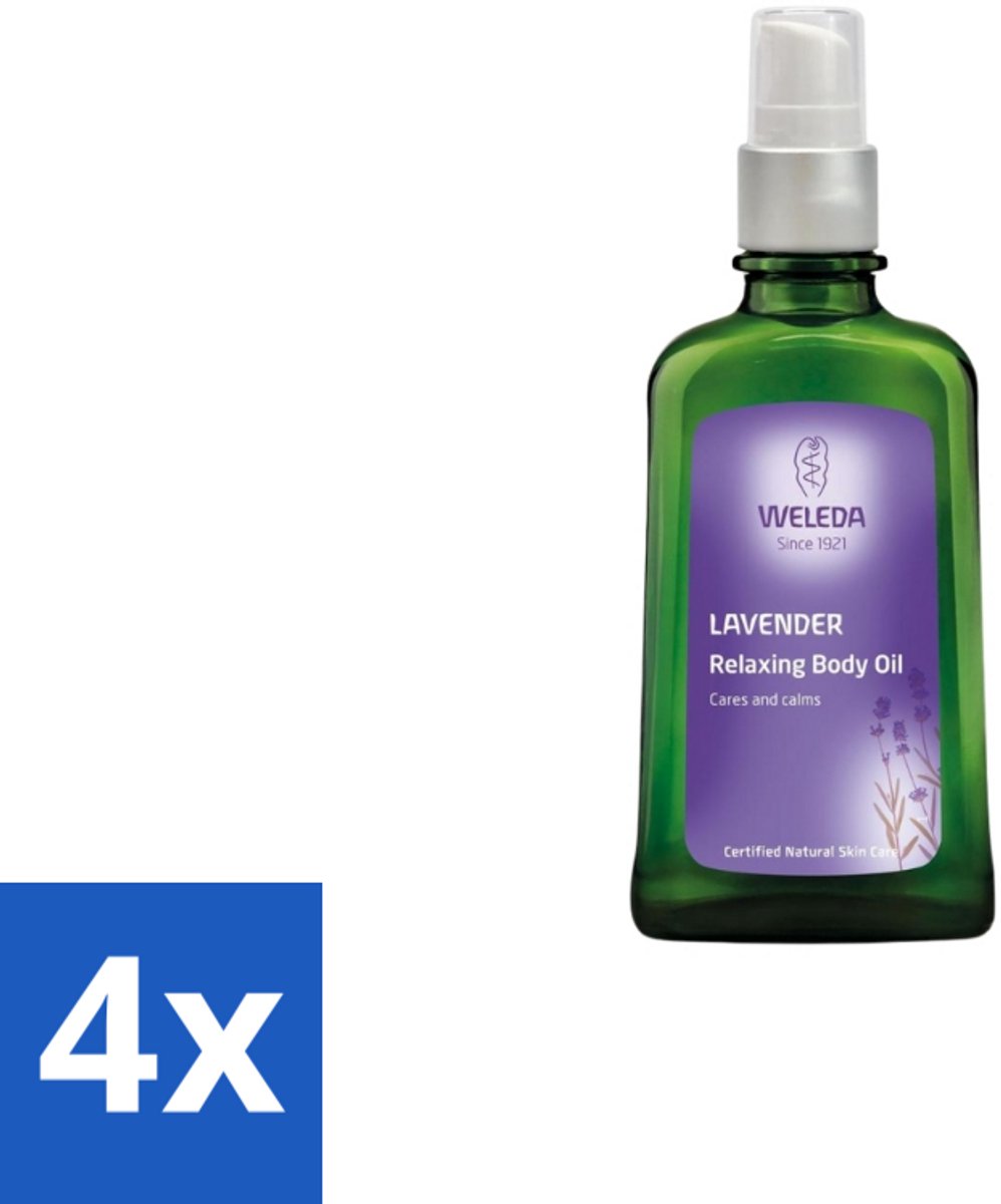 4 x WELEDA - Bodyolie Ontspannend - Lavendel - 100 ml - Lavendel Olie - Bodyolie - Ontspannende Bodyolie - Natuurlijke Bodyolie - Huidverzorging