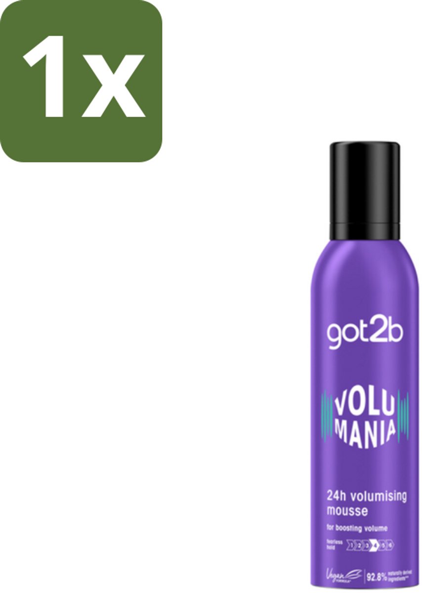 1 x Got2B - Volumemousse - Volumania 24H - 250 ml - Haar Volume - Volumemousse - 24 Uur Hold - Vegan Haarproduct - Natuurlijke Formule