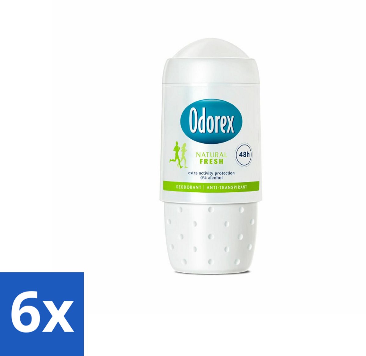 6 x Odorex - Deodorant Roller - Natural Fresh - Natuurlijke Frisheid - 50 ml - Deodorant - Antitranspirant - Alcoholvrij - Natuurlijke Deodorant - Deodorant Roller