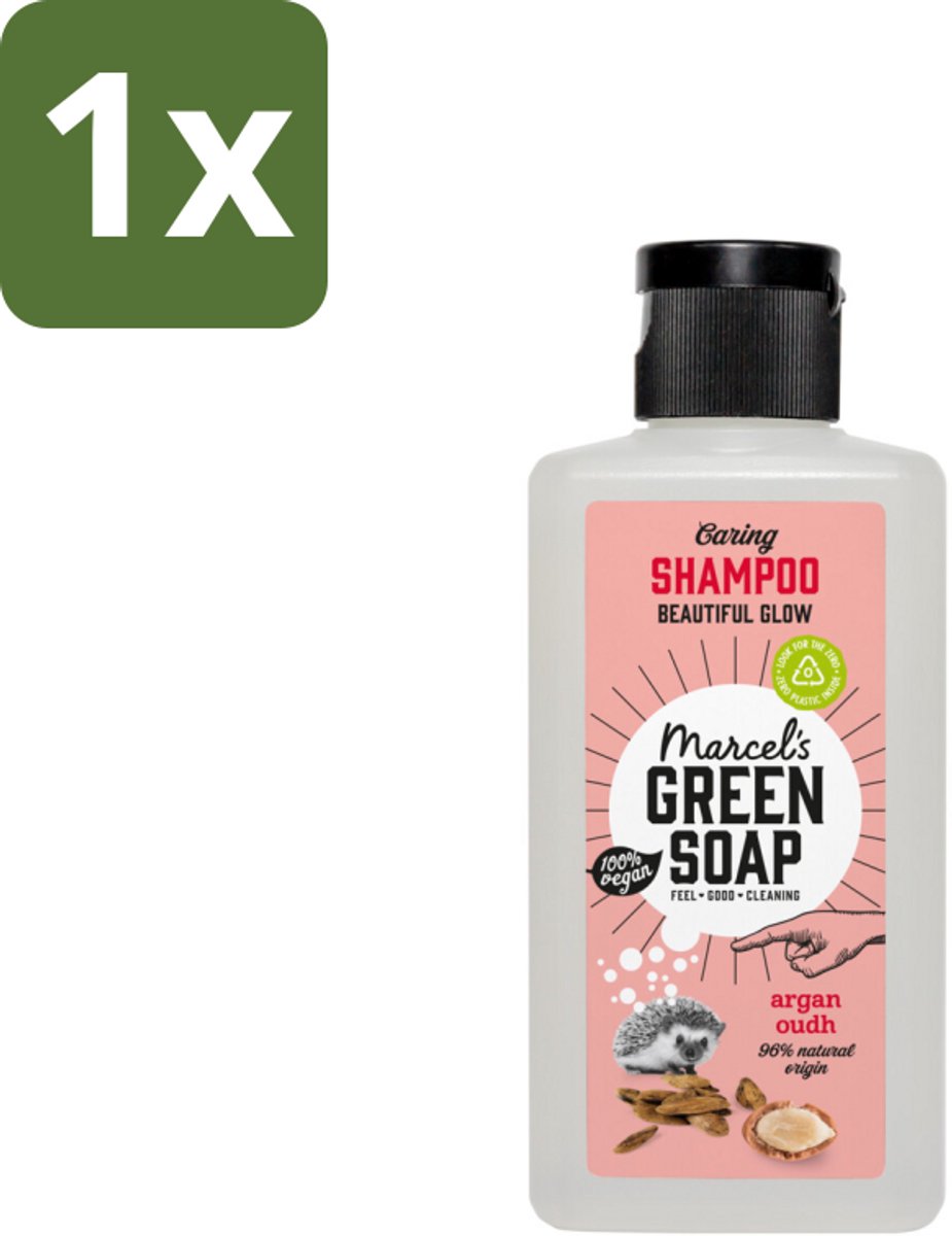 1 x Marcel's Green Soap - Shampoo - Caring Argan & Oudh - Milde verzorging - 100 ml - Shampoo Argan & Oudh - Milde Verzorging Haar - Hydraterende Shampoo - Vegan Shampoo - Biologisch Afbreekbaar Shampoo