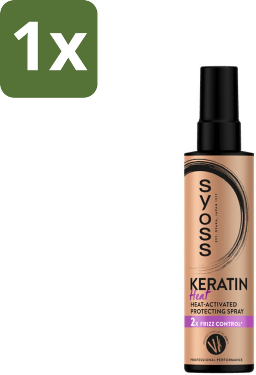 1 x Syoss - Keratin - Heatprotection Spray - Tot 220°C Bescherming - 200 ml - Hittebescherming Haar - Keratine Spray - Haar Bescherming - Stijltool Bescherming - Pluiscontrole Haar