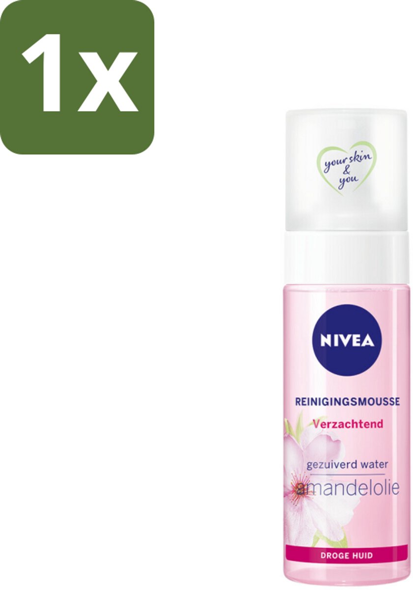 1 x NIVEA - Reinigingsmousse - Essentials Verzachtend - Voor droge & gevoelige huid - Met Amandelolie & Hydramine - 150 ml - Gezichtsreinigingsmousse - Droge Huid - Gevoelige Huid - Amandelolie - Hydramine