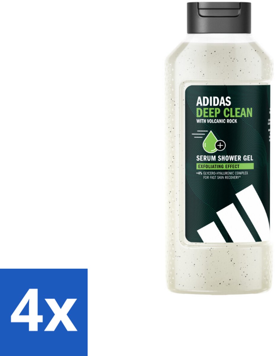 Adidas – Douchegel – Active Skin & Mind Deep Clean – 400 ml - Voordeelverpakking - 4 stuks