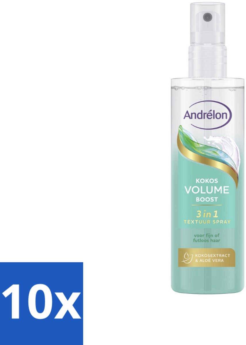 Andrélon – Textuur Spray 3-in-1 – Kokos Volume Boost – 150 ml - Bulkverpakking - 10 stuks