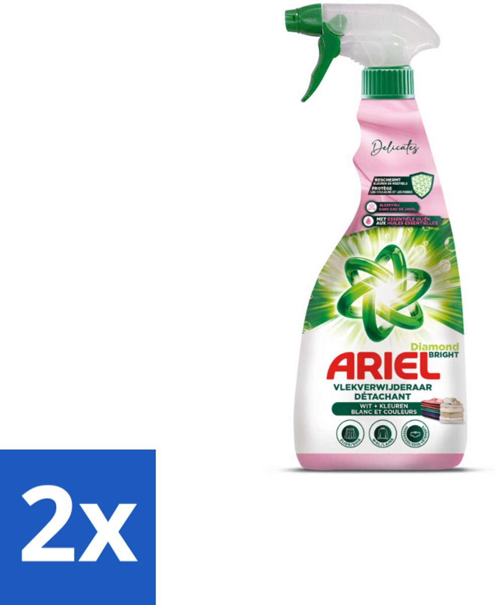 2 x Ariel - Vlekkenverwijderaar - Delicate & Wool Spray - 750 ml - Vlekkenverwijderaar - Wasmiddel - Zijde - Wol - Babykleding