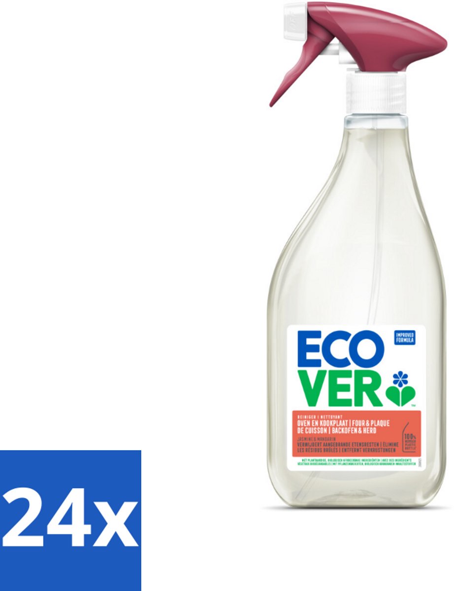 24 x Ecover - Oven- & Kookplaatreiniger - Power Cleaner - 500 ml - Ovenreiniger - Kookplaatreiniger - Plantaardige Reiniger - Biologisch Afbreekbaar - Ecologisch Schoonmaken