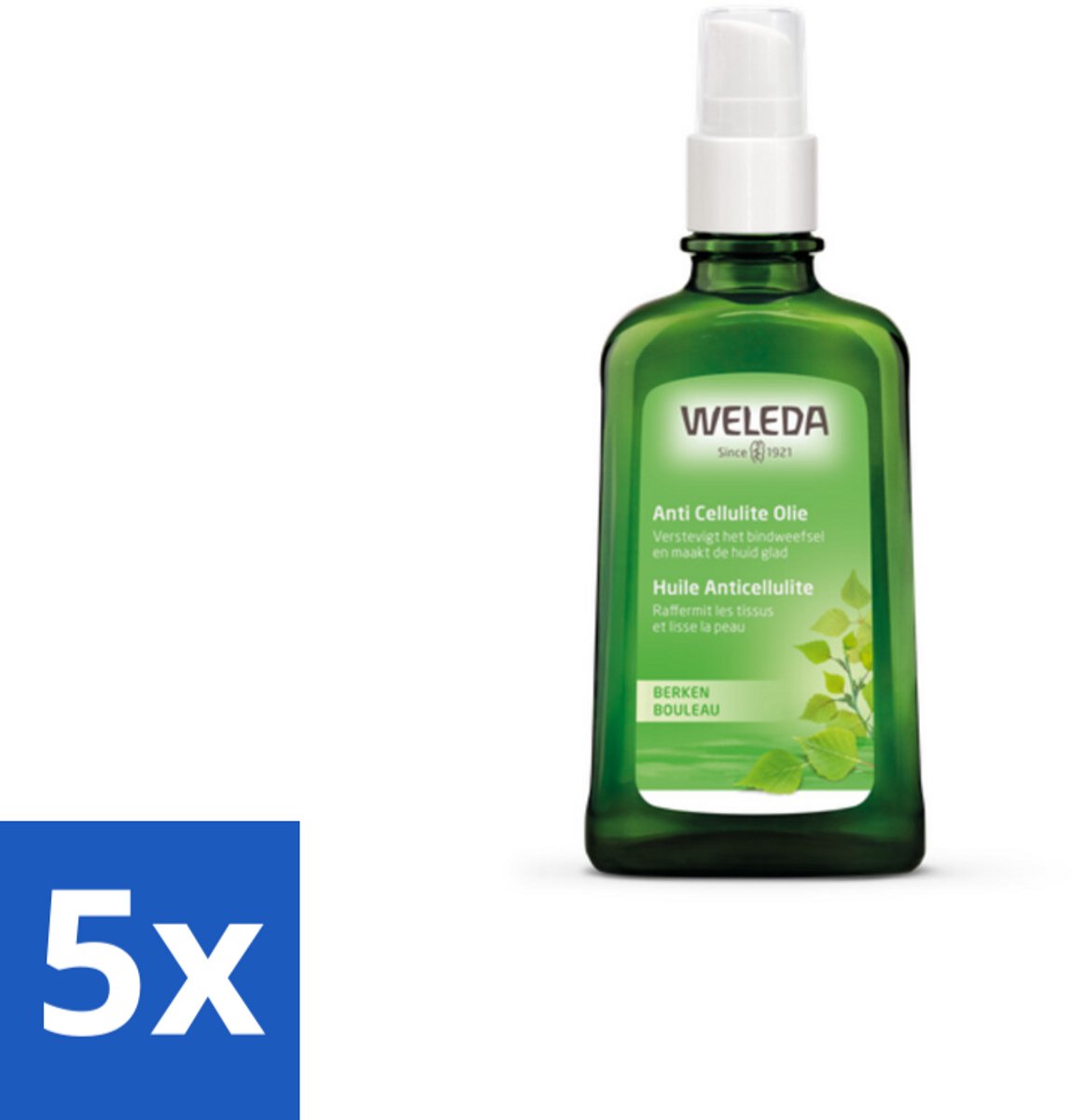 5 x WELEDA - Anti‑Cellulite olie - Berken - 100 ml - Voordeelverpakking - 5 stuks