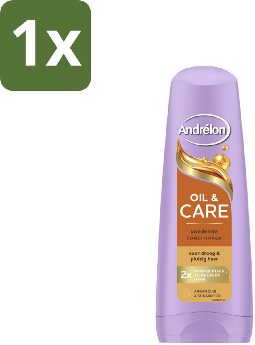 1 x Andrélon – Conditioner – Oil & Care – 200 ml - Droog Haar - Pluis - Haarvoeding - Haarverzorging - Arganolie