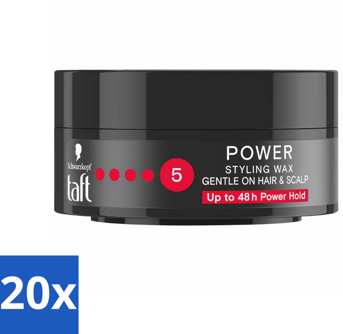 20 x Taft - Power 5 - Styling Wax - Sterke grip met glans - 75 ml - Styling Wax - Haarspray - Haartype - Hold - Power Wax