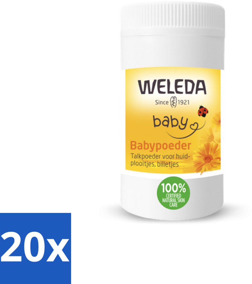 20 x WELEDA - Babypoeder - Baby & Kind Calendula - 20 g - Voordeelverpakking - 20 stuks
