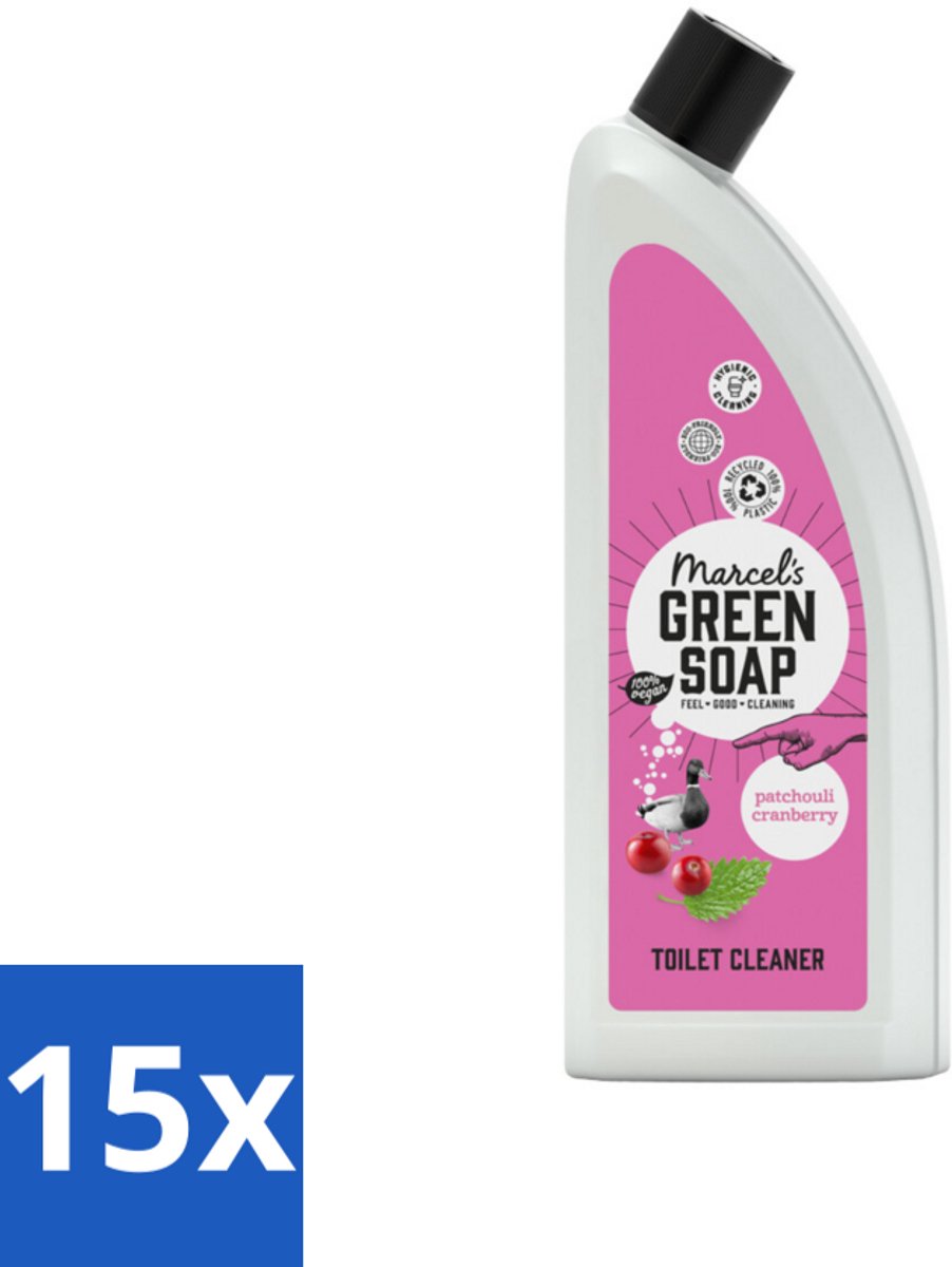 15 x Marcel's Green Soap - Toiletreiniger - Patchouli & Cranberry - Krachtige frisheid - Toiletreiniger - Natuurlijke Toiletreiniger - Milieuvriendelijke Toiletreiniger - Vegan Toiletreiniger - Patchouli En Cranberry