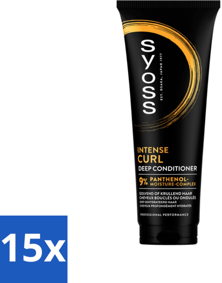 15 x Syoss - Curls - Conditioner - Elastische Krullen - 250 ml - Krullen Verzorging - Elastische Krullen - Kruldefinitie - Haar Verzorging - Panthenol