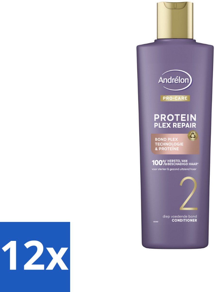 12 x Andrélon – Conditioner – Pro Care Protein Plex Repair – 250 ml - Herstel Haar - Beschadigd Haar - Proteïne Conditioner - Haar Herstel - Haar Versterken