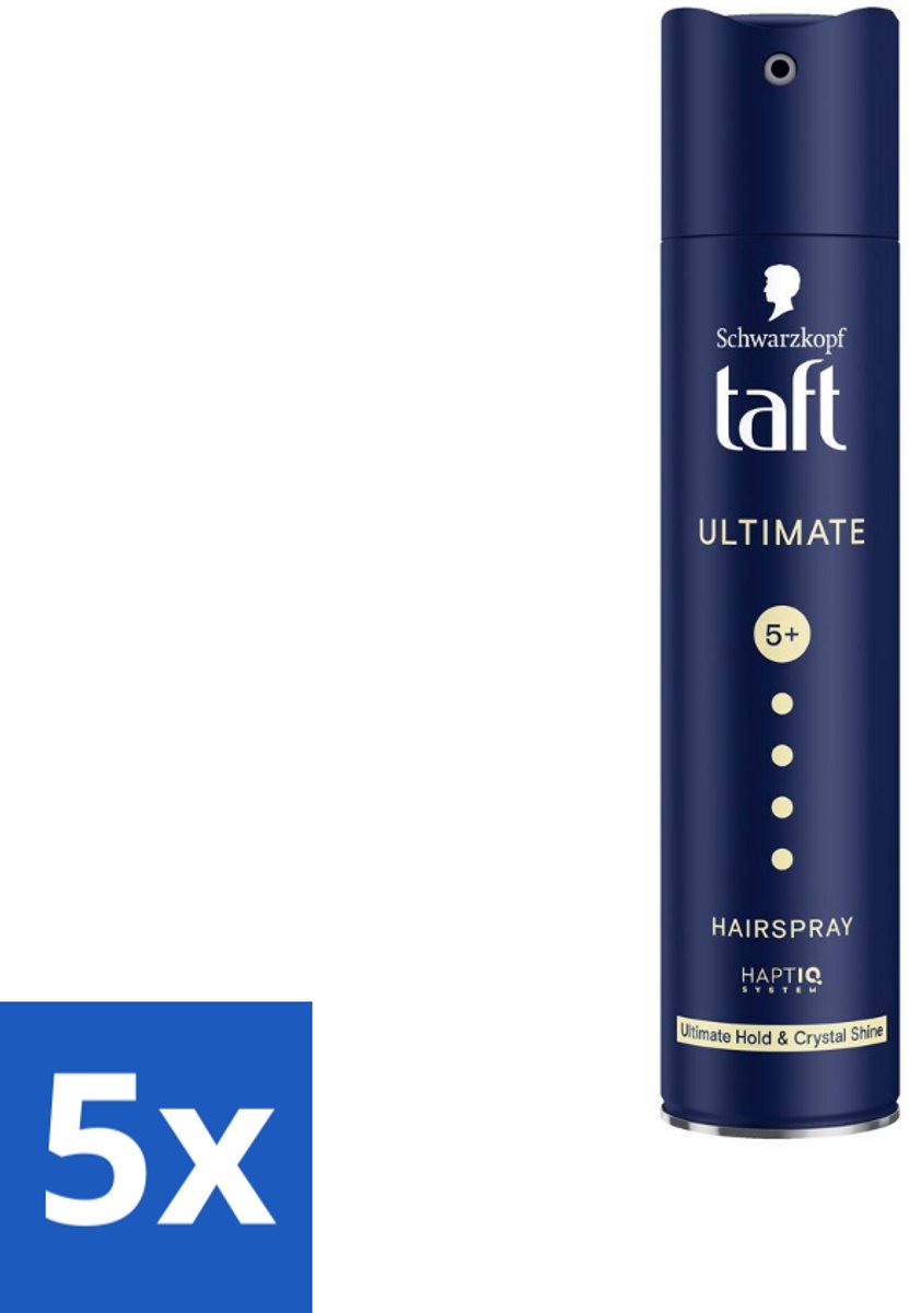 5 x Taft - Ultimate 5+ - Haarspray - Maximale stevigheid - 250 ml - Haarspray - Haarlak - Stevigheid - 72 Uur Fixatie - Kristalglans