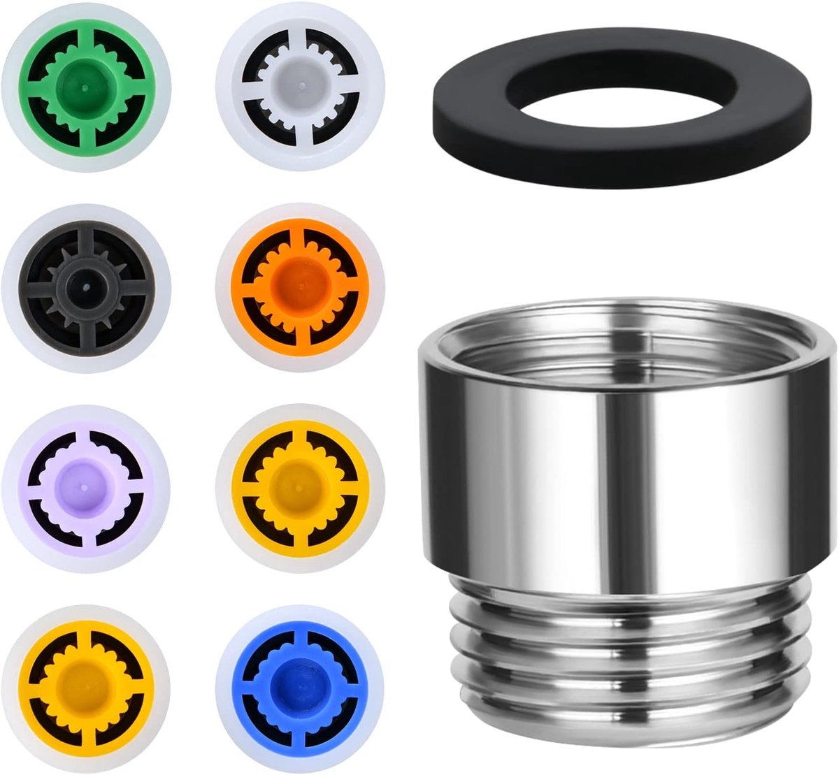 Douchestroomreducer Begrenzer Set - Waterbesparende Douchekop - 8 Verschillende Stromen (4-15L/min) - ShopVlot