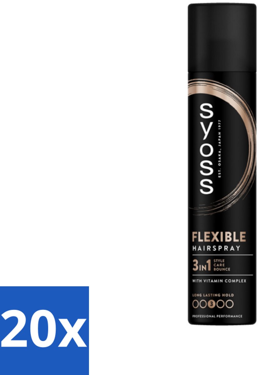 20 x Syoss - Hold & Flex - Haarspray - Flexibele Fixatie - 300 ml - Haarspray - Flexibele Fixatie - Styling - Haarverzorging - Panthenol