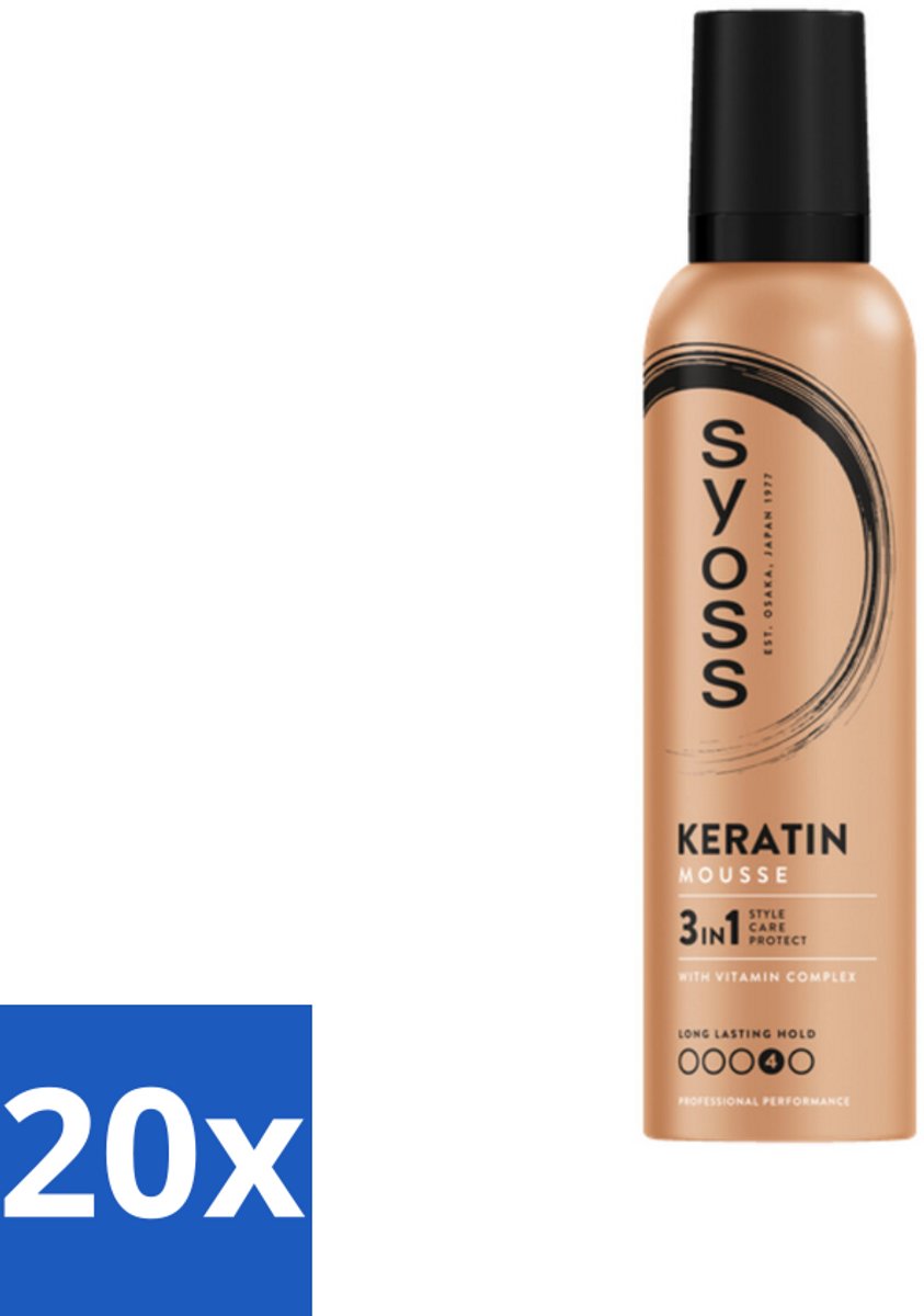 20 x Syoss - Keratin - Haarmousse - Versterkt Haarvezels - 250 ml - Haarversterking - Haarmousse - Styling - Haarverzorging - Keratine