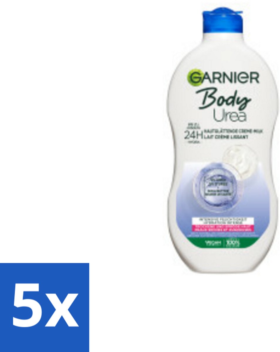 5 x Garnier - Body - Bodylotion - Urea - Gladmakend - Karitéboter - 400 ml - Bodylotion - Droge Huid - Hydratatie - Urea - Karitéboter