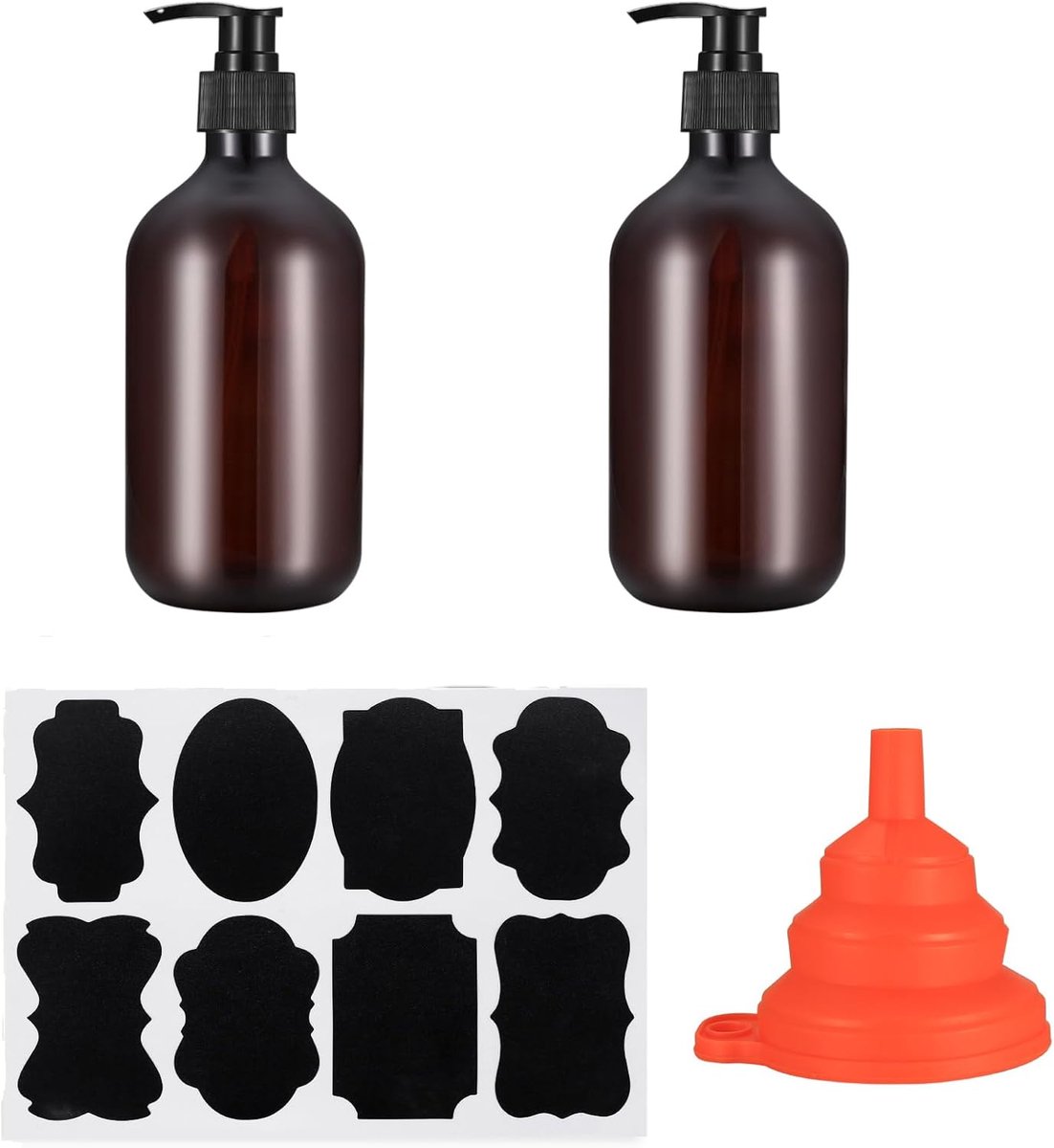 Zeepdispenser 500 ml - Lege pompflessen - Set van 2 - Ideaal voor keuken en badkamer - ShopVlot