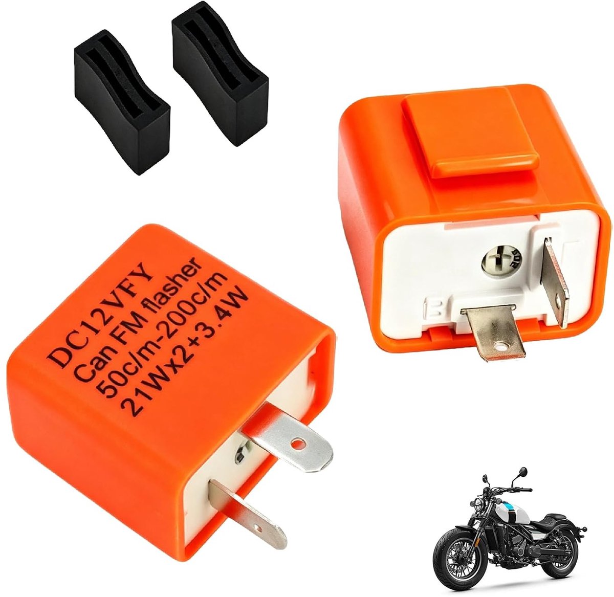 led-knipperrelais 2 stuks - 12 V 2-polig - elektronisch - instelbare knippersnelheid - ShopVlot