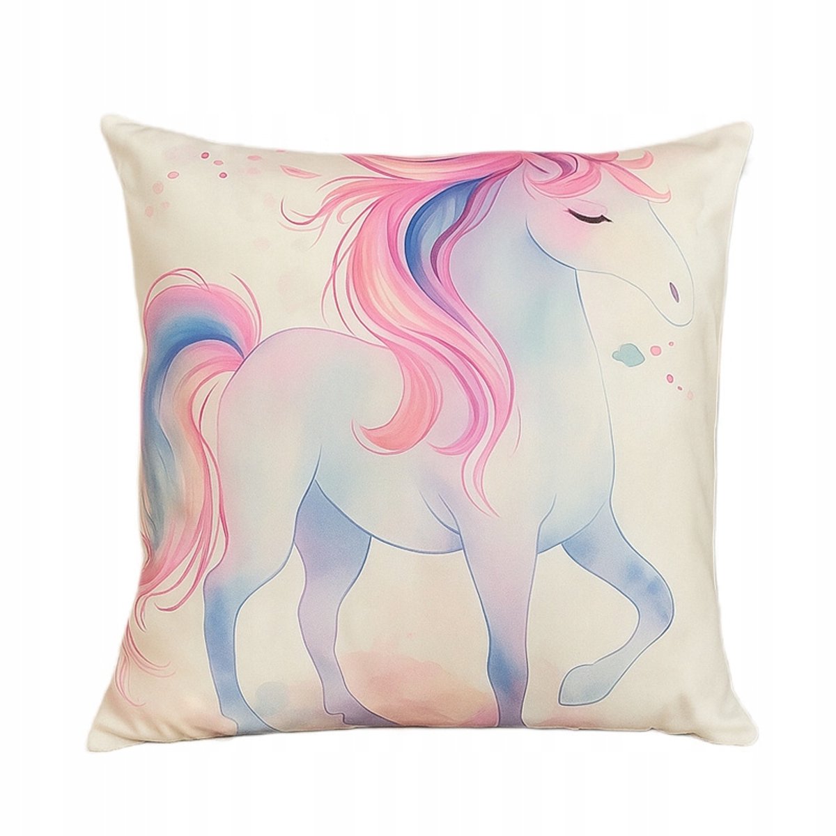 Decoratieve Kussenhoes Velvet Eenhoorn Blauw Roze 43x43 cm