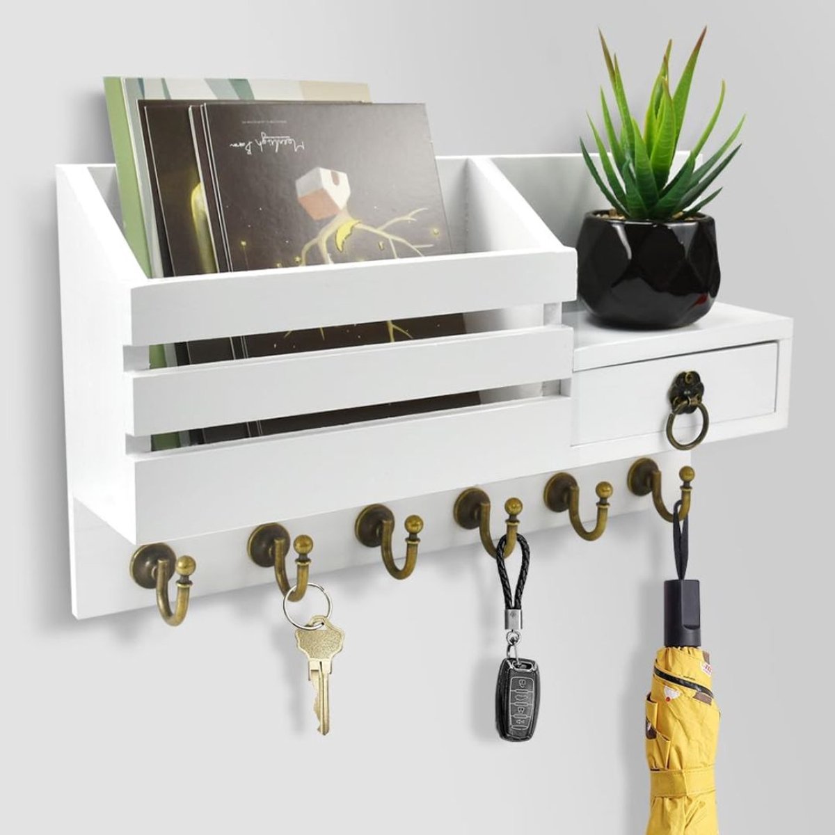 Zavio® Sleutelrekje - Sleutelkastje - Sleutelhouder - Organizer - Wit