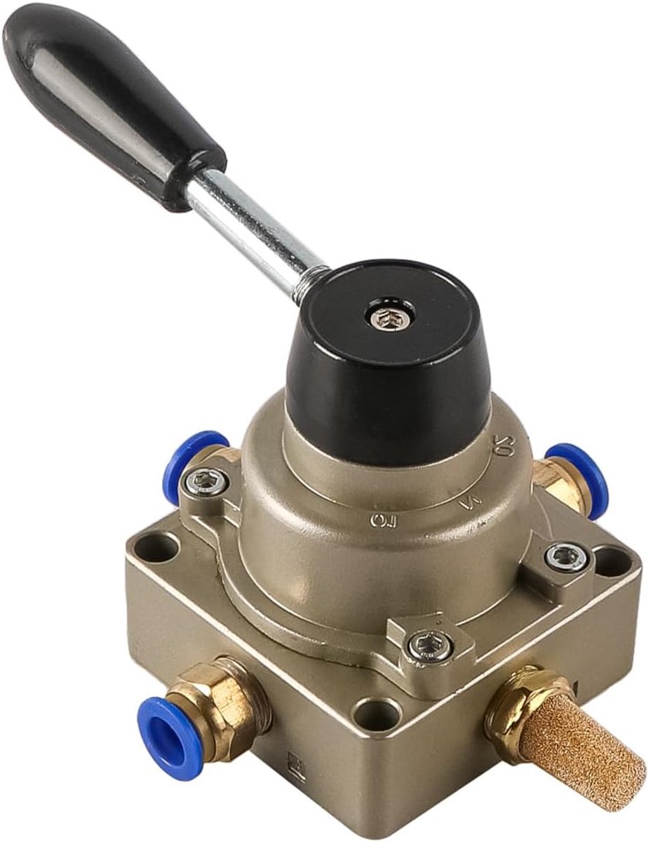 Pneumatische handklep HV-03 3/8" Bsp - 4-weg ontwerp - 3 posities - Precise luchtstroomregeling - ShopVlot