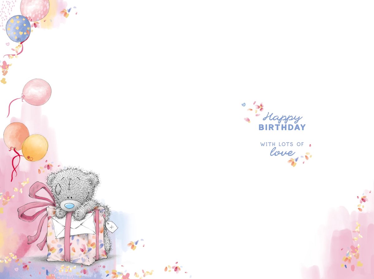 Tatty Teddy beer voor Nan 16 x 22 cm - luxe goudfolie - inclusief cadeau en ballonnen verjaardagskaart - ShopVlot
