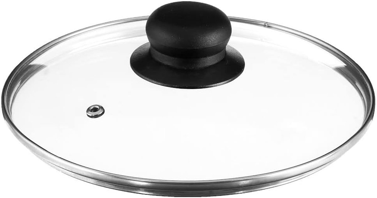 Glazen pan deksel Ø20 cm - Rond - Transparant met stoomgat - Geschikt voor 20 cm pannen - ShopVlot