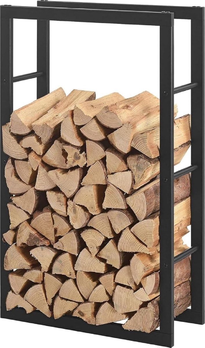Houtopslagrek 100 x 40 x 25 cm - Stabiel metaal - Waterproof en brandwerend - Ideaal voor binnen en buiten - ShopVlot