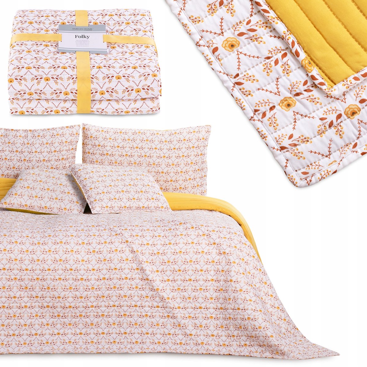 RESTILO Gewatteerde Folk Boho Sprei 200x220 cm - Stijlvol woonaccessoire