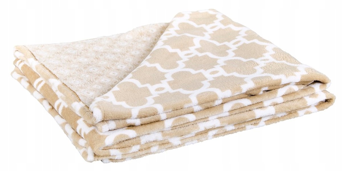 Zacht Beige Plaid Marokkaanse Klaver 150x200cm - Stijlvolle Decoratie