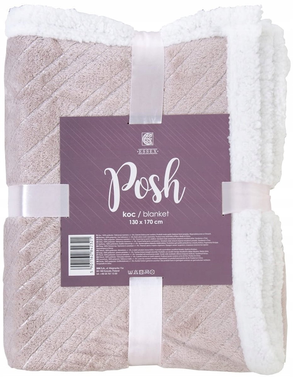 Roze Pluche Plaid 130x170 cm met Lamswolrand