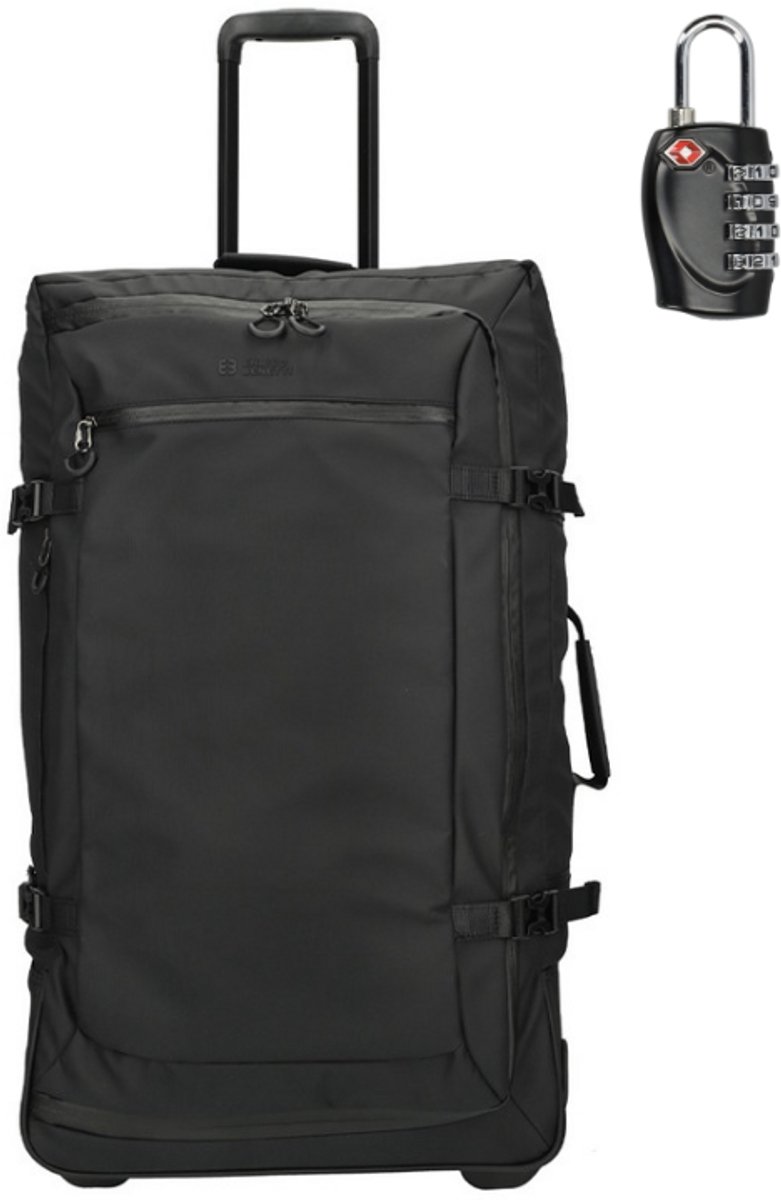 Ruimbagage Koffer 75x41x28 cm - Grote Trolley Wieltas - Zwart - Met TSA Hangslot