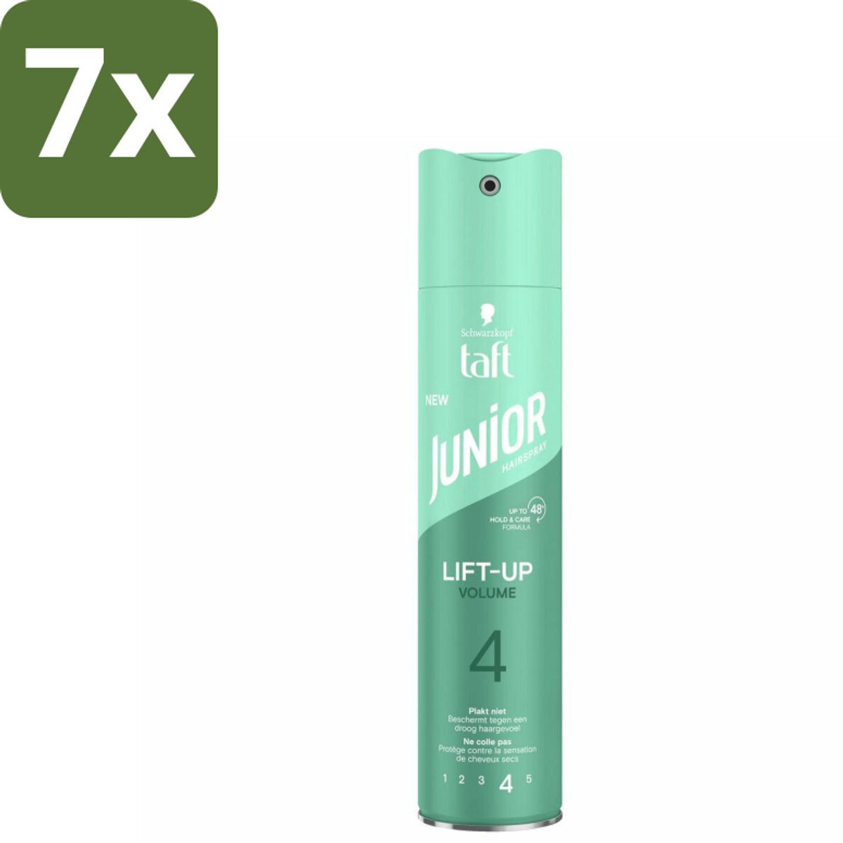 Taft - Lift-Up Volume 4 - Haarspray - Extra volume voor kids - 250 ml - Bulkverpakking - 7 stuks